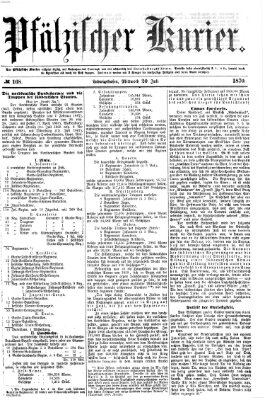 Pfälzischer Kurier Mittwoch 20. Juli 1870