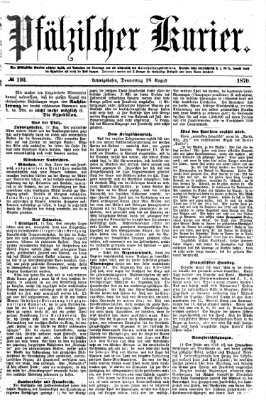 Pfälzischer Kurier Donnerstag 18. August 1870