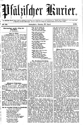 Pfälzischer Kurier Samstag 20. August 1870