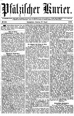 Pfälzischer Kurier Samstag 27. August 1870