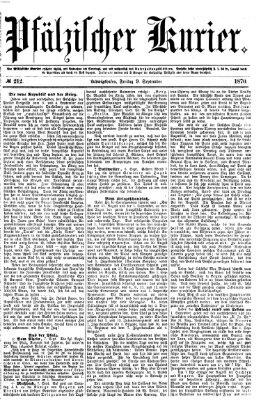 Pfälzischer Kurier Freitag 9. September 1870