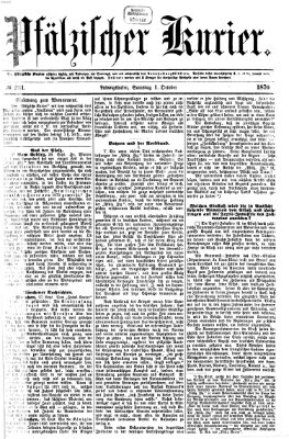 Pfälzischer Kurier Samstag 1. Oktober 1870