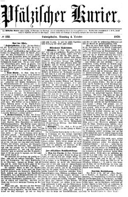 Pfälzischer Kurier Dienstag 4. Oktober 1870