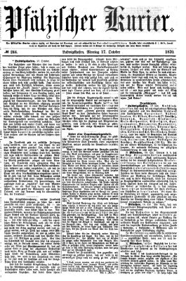 Pfälzischer Kurier Montag 17. Oktober 1870