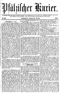 Pfälzischer Kurier Freitag 21. Oktober 1870