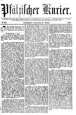 Pfälzischer Kurier Donnerstag 27. Oktober 1870