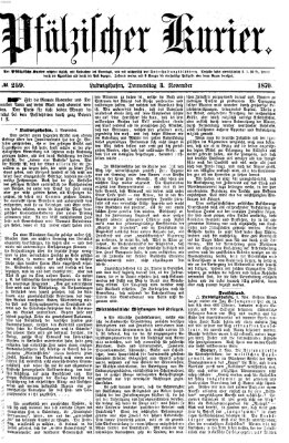 Pfälzischer Kurier Donnerstag 3. November 1870