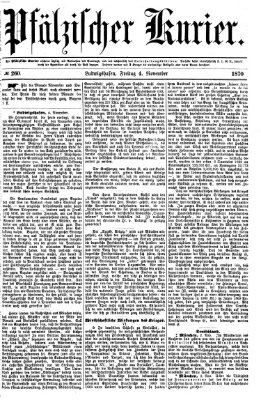 Pfälzischer Kurier Freitag 4. November 1870