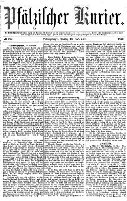 Pfälzischer Kurier Freitag 18. November 1870