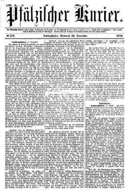 Pfälzischer Kurier Mittwoch 23. November 1870