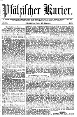 Pfälzischer Kurier Freitag 25. November 1870