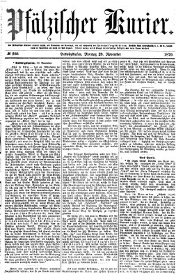 Pfälzischer Kurier Montag 28. November 1870