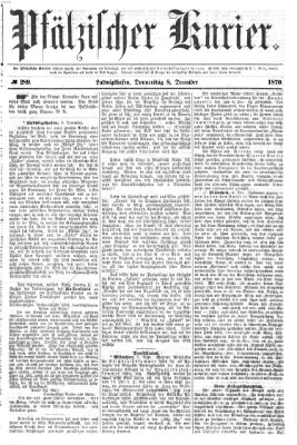 Pfälzischer Kurier Donnerstag 8. Dezember 1870