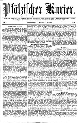 Pfälzischer Kurier Dienstag 3. Januar 1871