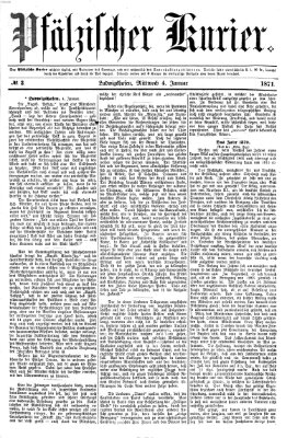 Pfälzischer Kurier Mittwoch 4. Januar 1871