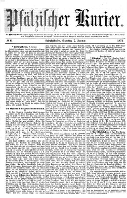 Pfälzischer Kurier Samstag 7. Januar 1871