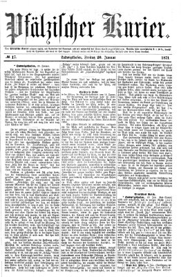 Pfälzischer Kurier Freitag 20. Januar 1871