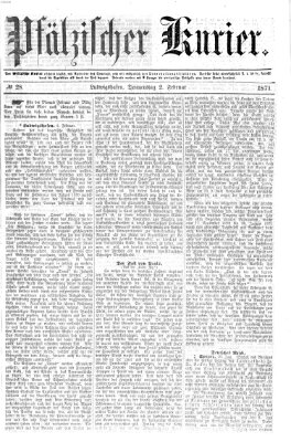 Pfälzischer Kurier Donnerstag 2. Februar 1871