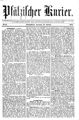 Pfälzischer Kurier Samstag 18. Februar 1871