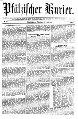 Pfälzischer Kurier Dienstag 21. Februar 1871