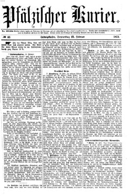 Pfälzischer Kurier Donnerstag 23. Februar 1871