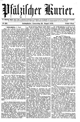 Pfälzischer Kurier Donnerstag 24. August 1871