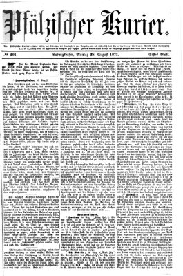 Pfälzischer Kurier Montag 28. August 1871