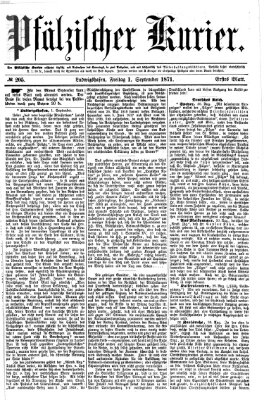 Pfälzischer Kurier Freitag 1. September 1871