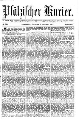 Pfälzischer Kurier Donnerstag 7. September 1871