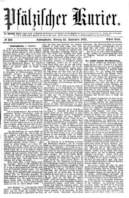 Pfälzischer Kurier Montag 11. September 1871