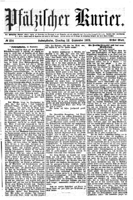 Pfälzischer Kurier Dienstag 12. September 1871