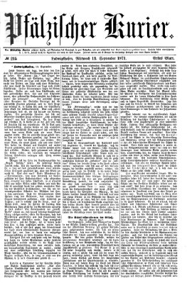 Pfälzischer Kurier Mittwoch 13. September 1871