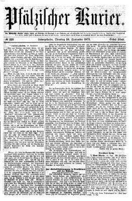 Pfälzischer Kurier Dienstag 19. September 1871