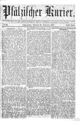 Pfälzischer Kurier Mittwoch 27. September 1871