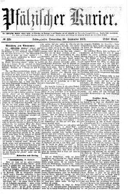 Pfälzischer Kurier Donnerstag 28. September 1871