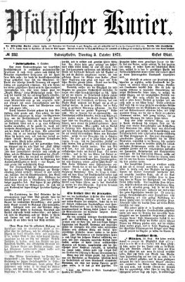 Pfälzischer Kurier Dienstag 3. Oktober 1871