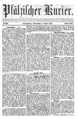 Pfälzischer Kurier Donnerstag 5. Oktober 1871