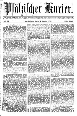 Pfälzischer Kurier Freitag 6. Oktober 1871