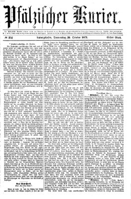 Pfälzischer Kurier Donnerstag 26. Oktober 1871