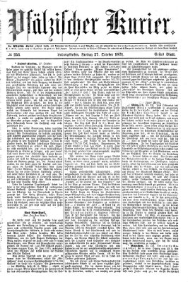 Pfälzischer Kurier Freitag 27. Oktober 1871