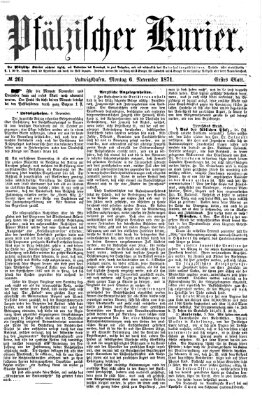 Pfälzischer Kurier Montag 6. November 1871