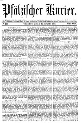 Pfälzischer Kurier Mittwoch 15. November 1871