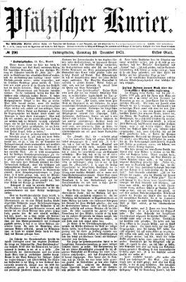 Pfälzischer Kurier Samstag 16. Dezember 1871