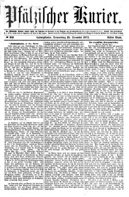 Pfälzischer Kurier Donnerstag 21. Dezember 1871