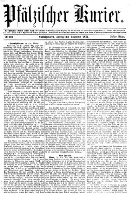 Pfälzischer Kurier Freitag 22. Dezember 1871