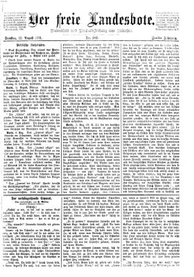 Der freie Landesbote Samstag 12. August 1871