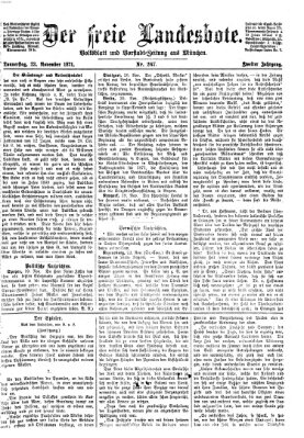 Der freie Landesbote Donnerstag 23. November 1871