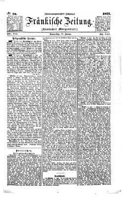 Fränkische Zeitung (Ansbacher Morgenblatt) Donnerstag 19. Januar 1871