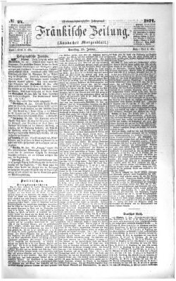 Fränkische Zeitung (Ansbacher Morgenblatt) Samstag 28. Januar 1871