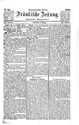 Fränkische Zeitung (Ansbacher Morgenblatt) Donnerstag 9. Februar 1871